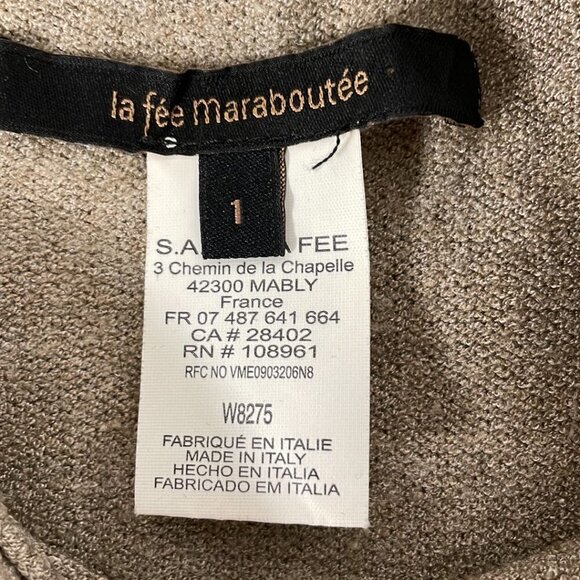La Fée Maraboutée Pullover Sweater Cowl Neck Short Sleeve Beige Size XS - Picture 12 of 16